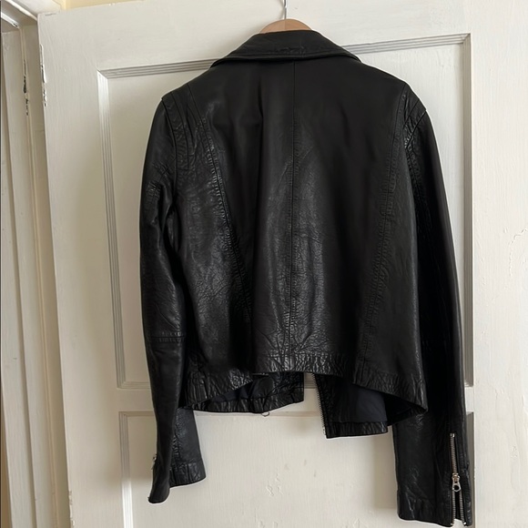 Madewell Black Leather Jacket with Silver Zippers - Picture 11 of 16